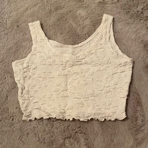 White floral crop top